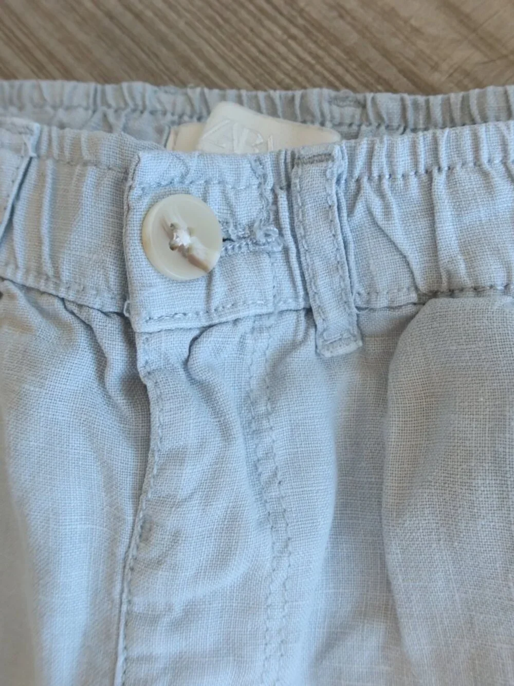 ZARA boys 100% linen shorts teal green blue summer resort 6 yrs event formal
